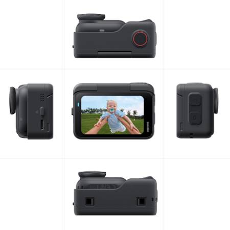 Insta360 GO Ultra Creator Bundle Black kamera sportowa, 4K60, WI-FI, Bluetooth_Kamera z każdej strony_3